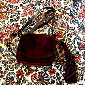 All Saints suede cross body bag